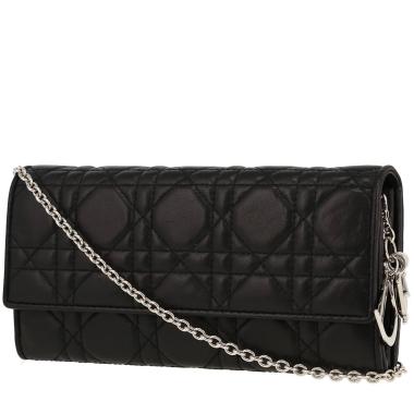 Bolso de mano Dior  Wallet on Chain en cuero cannage negro