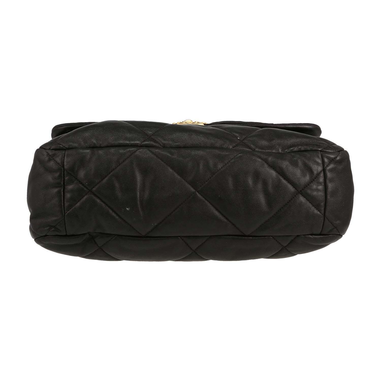 Bolso bandolera Chanel  19 modelo grande  en cuero acolchado negro - Detail D1