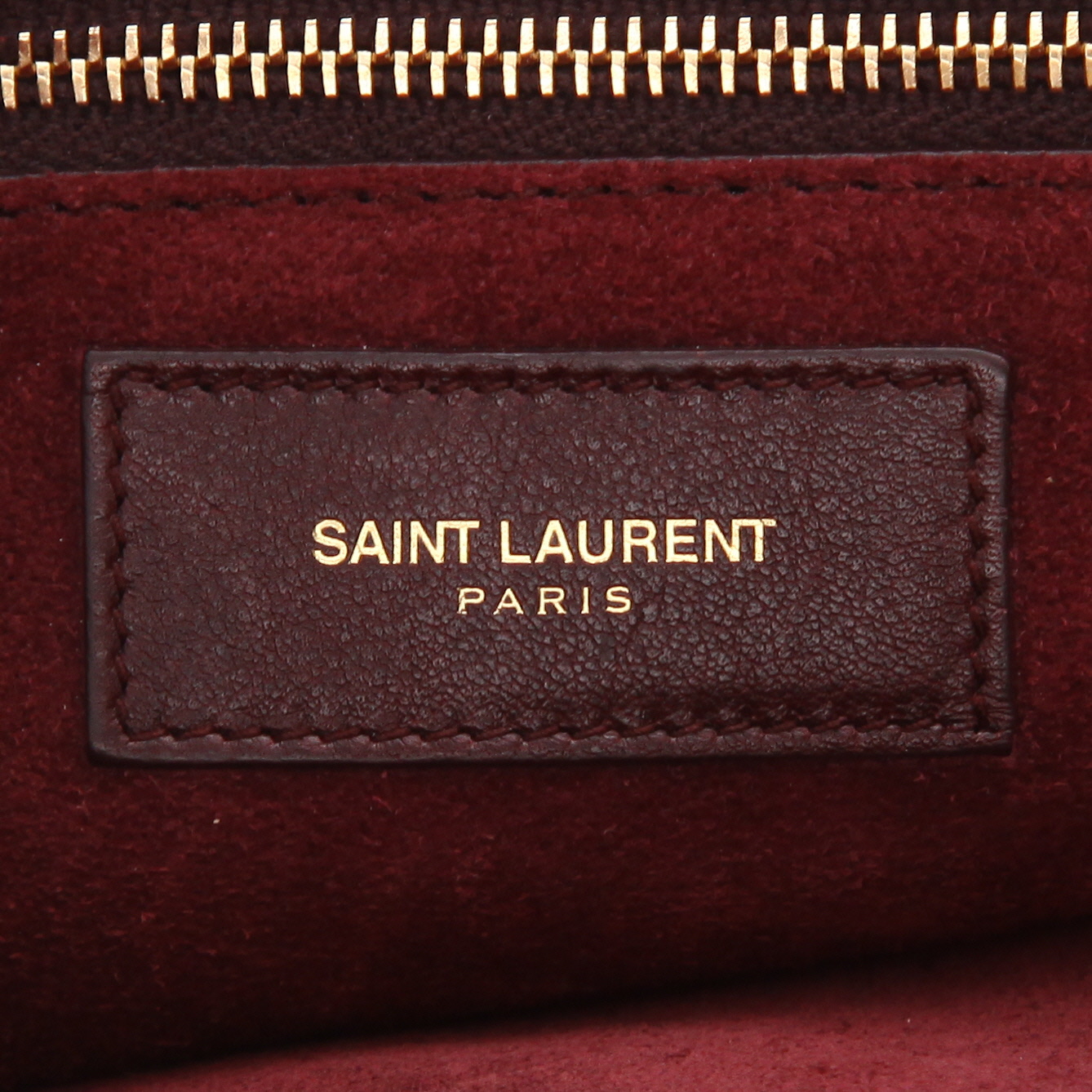 Sac à main Saint Laurent  Sac de jour grand modèle  en cuir bordeaux - Detail D2