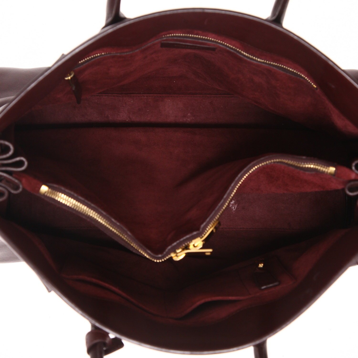 Saint Laurent  Sac de jour large model  handbag  in burgundy leather - Detail D3