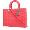 Dior  Lady Dior large model  handbag  in pink leather cannage - 00pp thumbnail