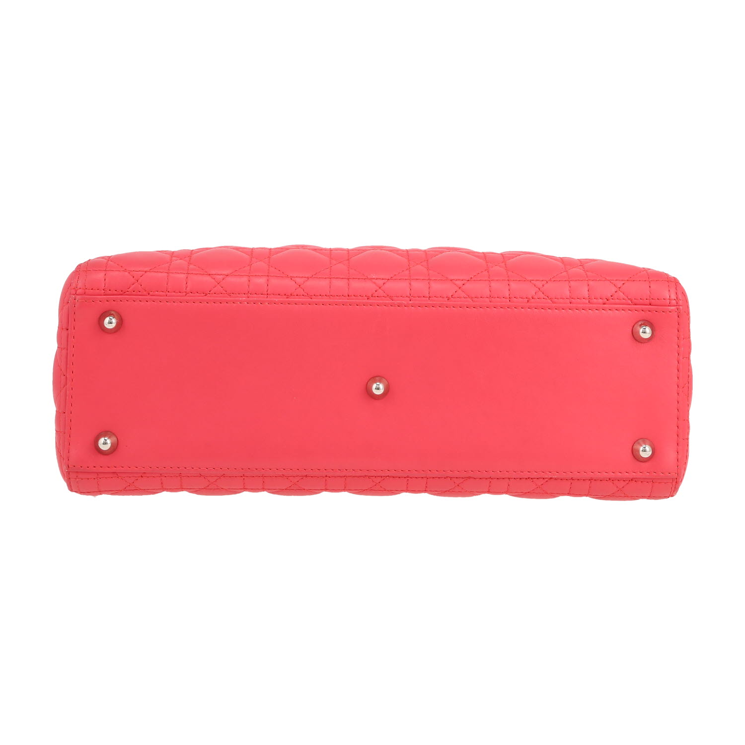 Borsa Dior  Lady Dior modello grande  in pelle cannage rosa - Detail D1