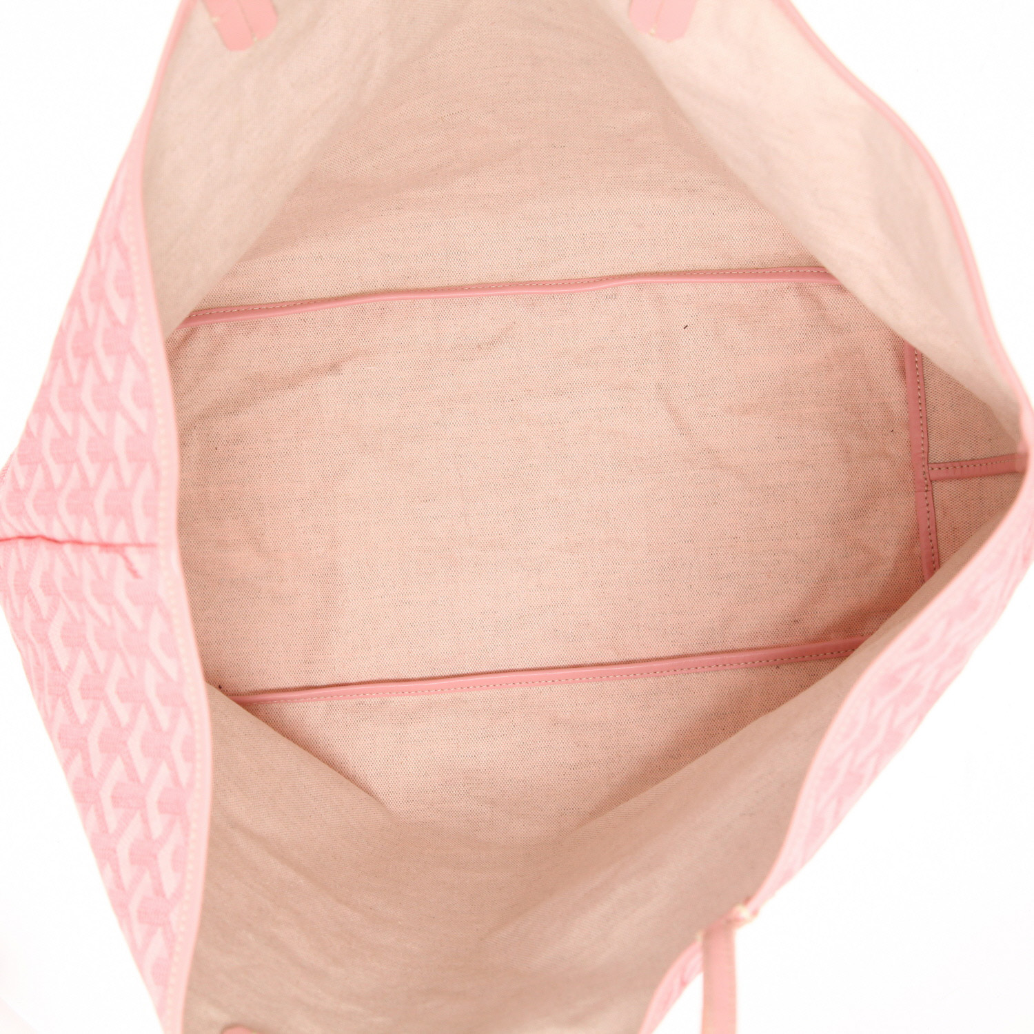 Goyard  Saint-Louis large model  shopping bag  in pink Goyard canvas  and pink leather - Detail D3