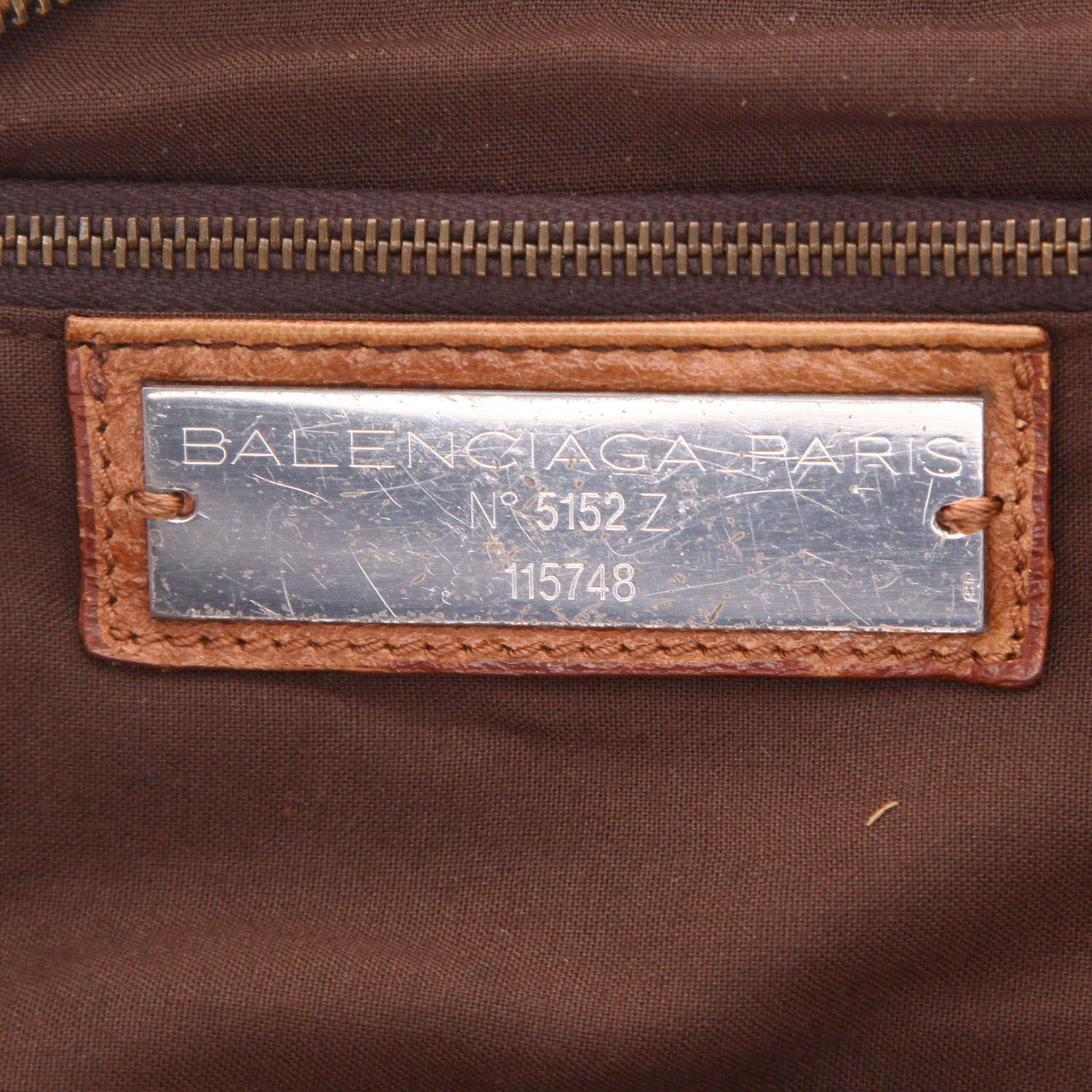 Sac à main Balenciaga  City en cuir vieilli marron - Detail D2