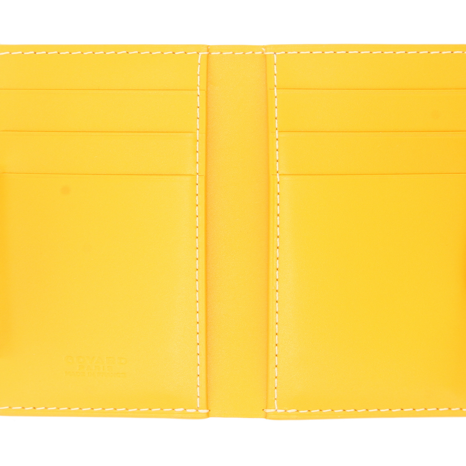 Portacarte  Goyard   in tela Goyardine e pelle gialla - Detail D3