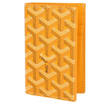 Cartera para tarjetas Goyard   en tela Goyardine y cuero amarillo