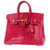 Bolso de mano Hermès  Birkin 25 cm en cocodrilo niloticus Rose extrême - 00pp thumbnail