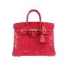 Bolso de mano Hermès  Birkin 25 cm en cocodrilo niloticus Rose extrême - 360 thumbnail