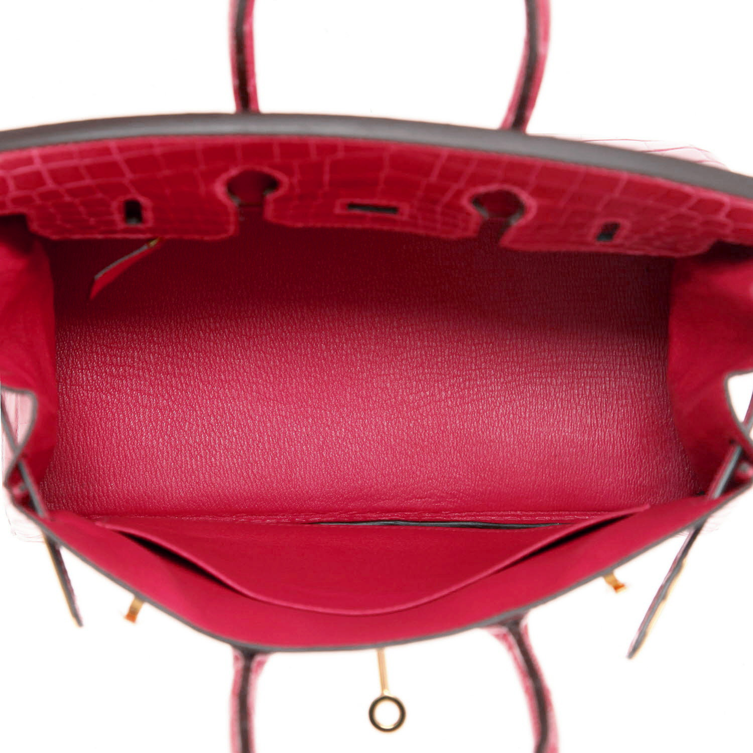 Bolso de mano Hermès  Birkin 25 cm en cocodrilo niloticus Rose extrême - Detail D3