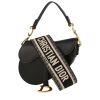 Bolso de mano Dior  Saddle mini  en cuero liso negro - 00pp thumbnail