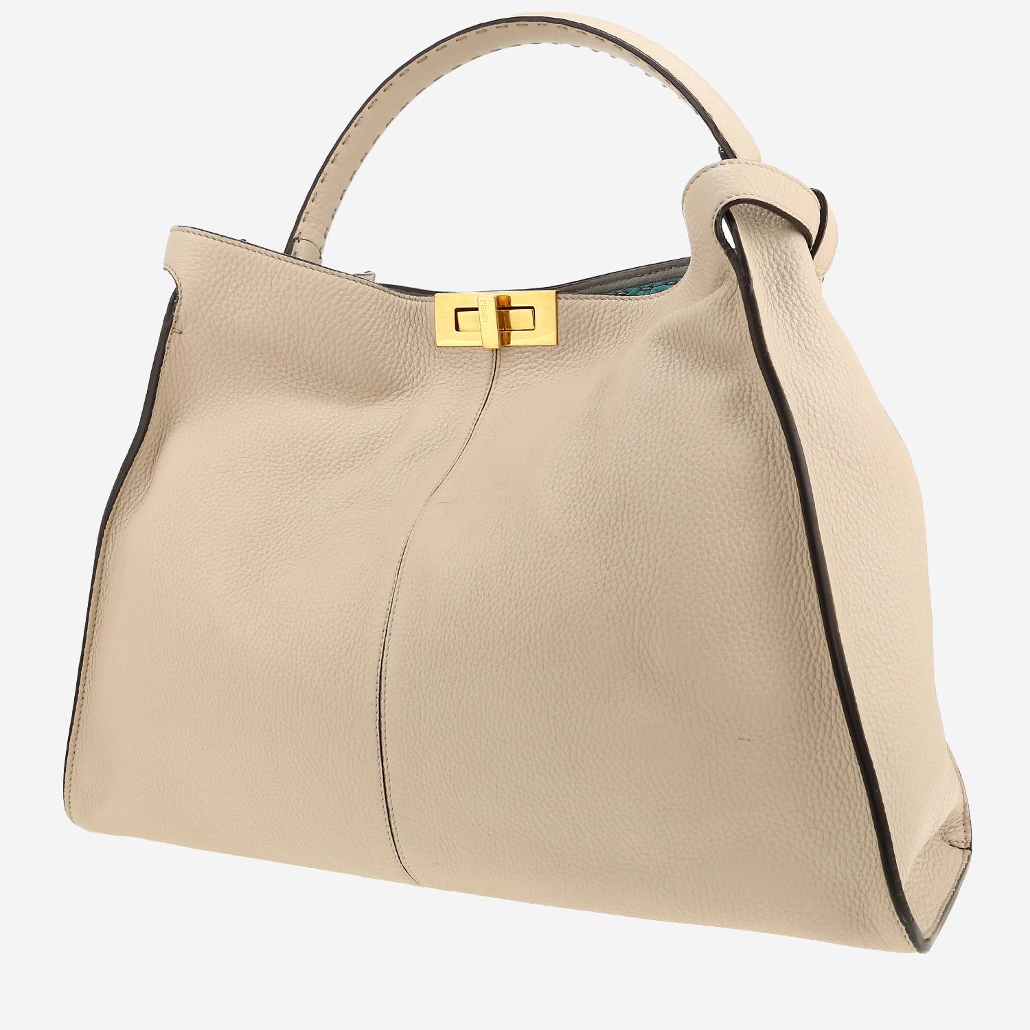 Fendi  X-lite handbag  in beige grained leather