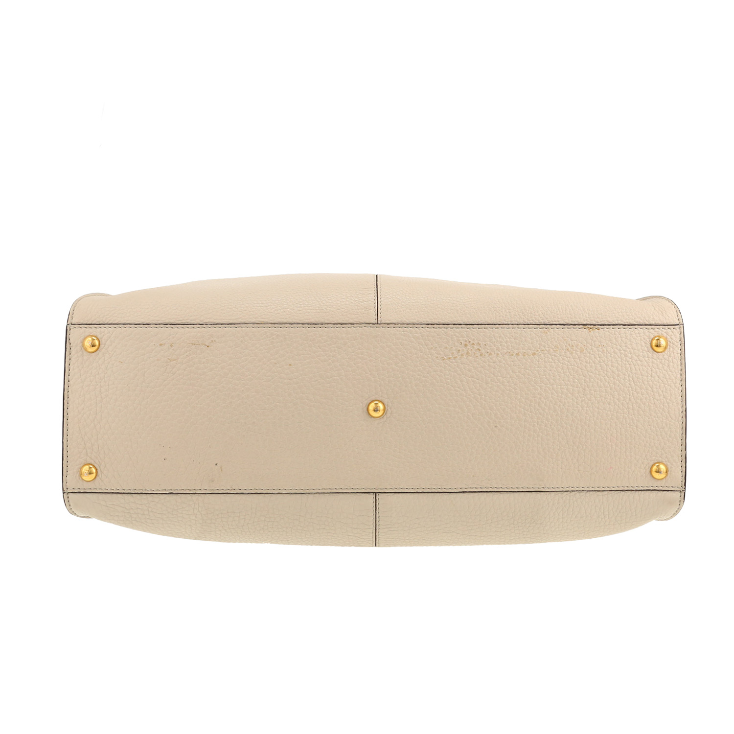 Bolso de mano Fendi  Peekaboo X-Lite en cuero granulado beige - Detail D1