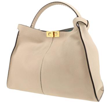 Bolso de mano Fendi  Peekaboo X-Lite en cuero granulado beige
