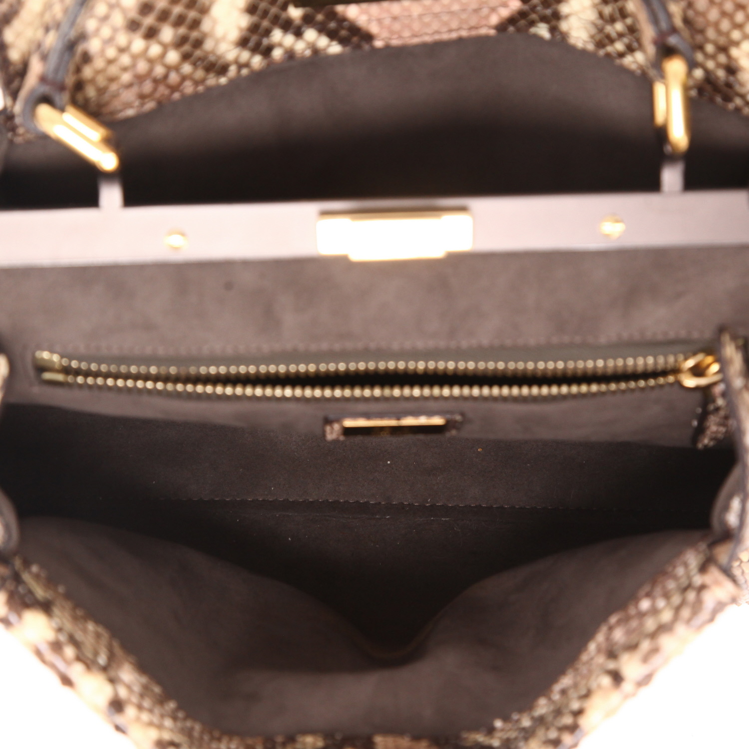 Borsa Fendi  Peekaboo in pitone beige - Detail D3