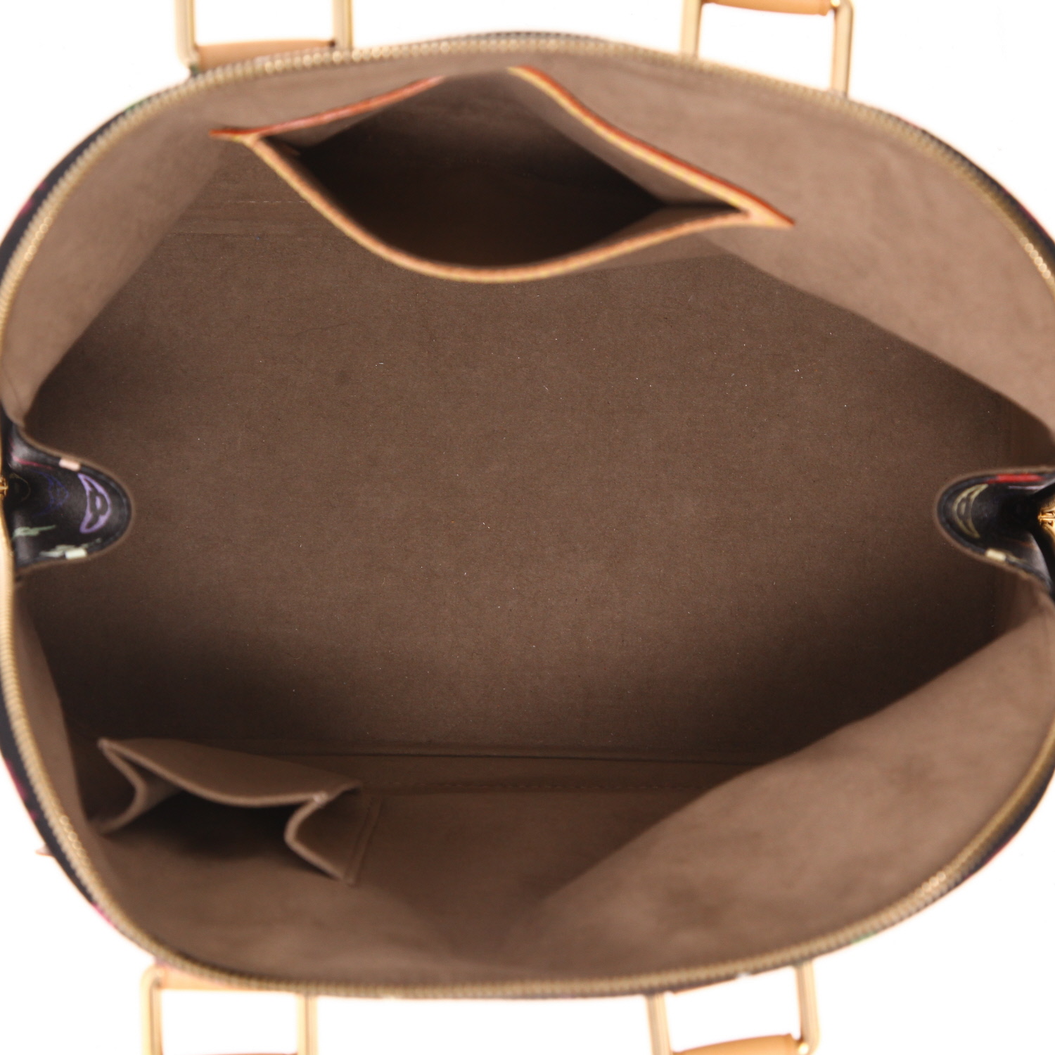 Borsa Louis Vuitton  Alma in tela monogram multicolore e nera e pelle naturale - Detail D3