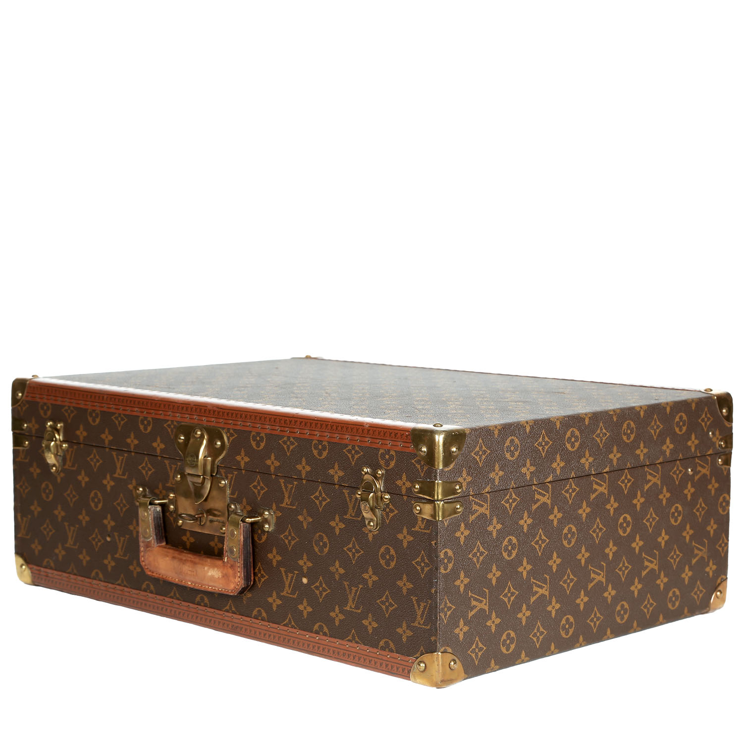 Louis Vuitton  Bisten 60 suitcase  in brown monogram canvas  and lozine (vulcanised fibre) - Detail D2