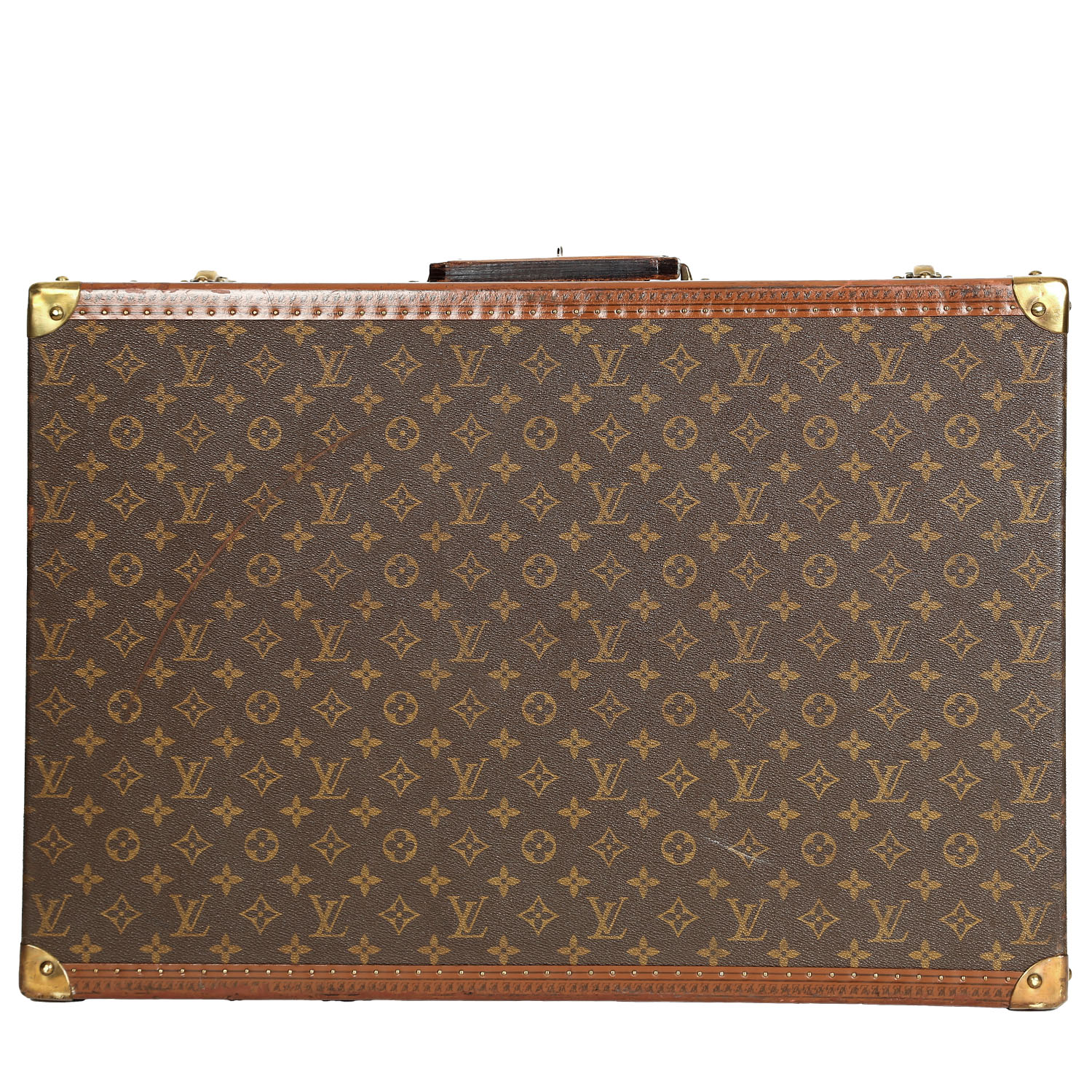 Louis Vuitton  Bisten 60 suitcase  in brown monogram canvas  and lozine (vulcanised fibre) - Detail D6