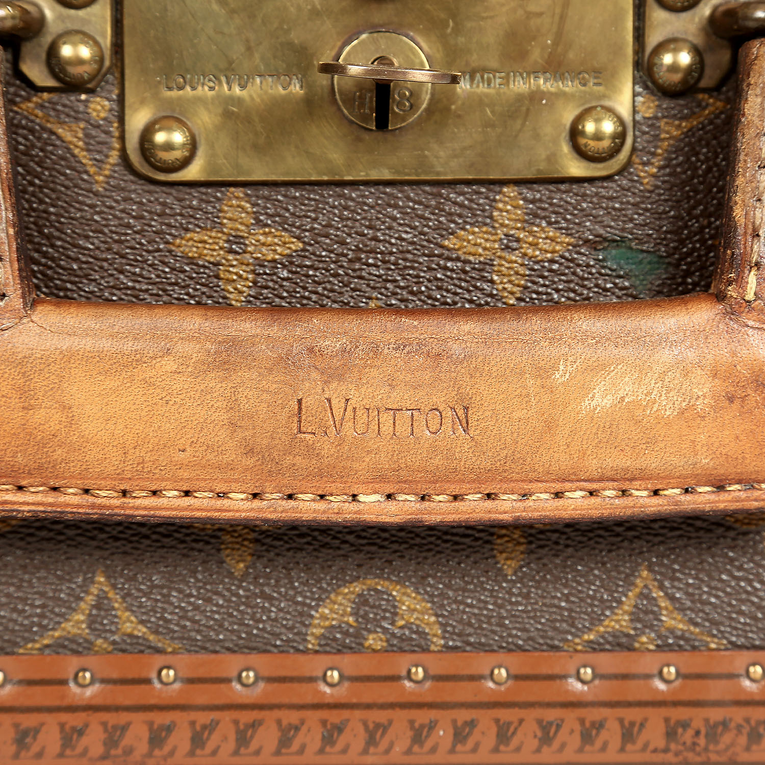 Valise Louis Vuitton  Bisten 60 en toile monogram marron et lozine - Detail D7