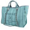 Chanel  Deauville shopping bag  in blue canvas  and blue leather - 00pp thumbnail