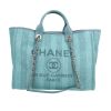 Chanel  Deauville shopping bag  in blue canvas  and blue leather - 360 thumbnail