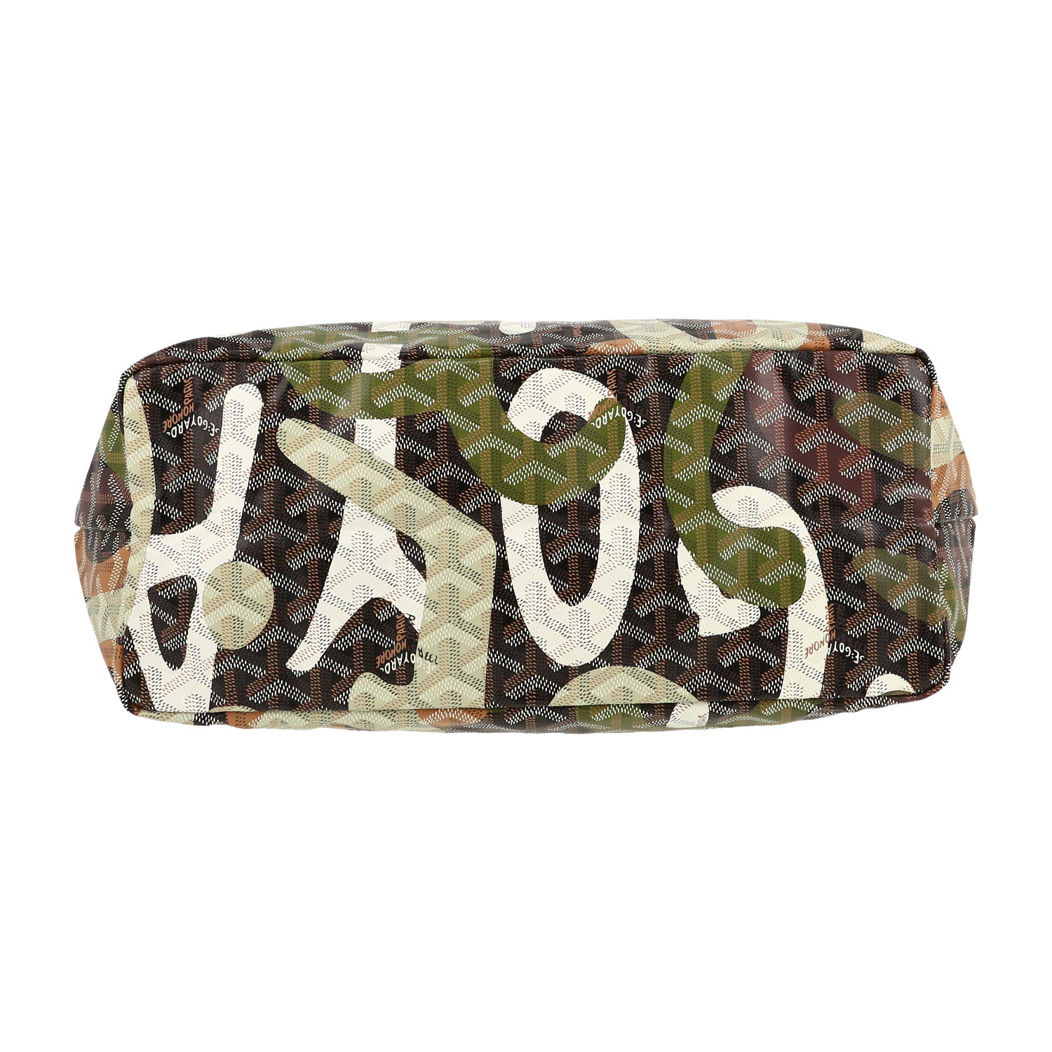 Goyard   shopping bag  in black and brown Goyard canvas  and black leather - Detail D1