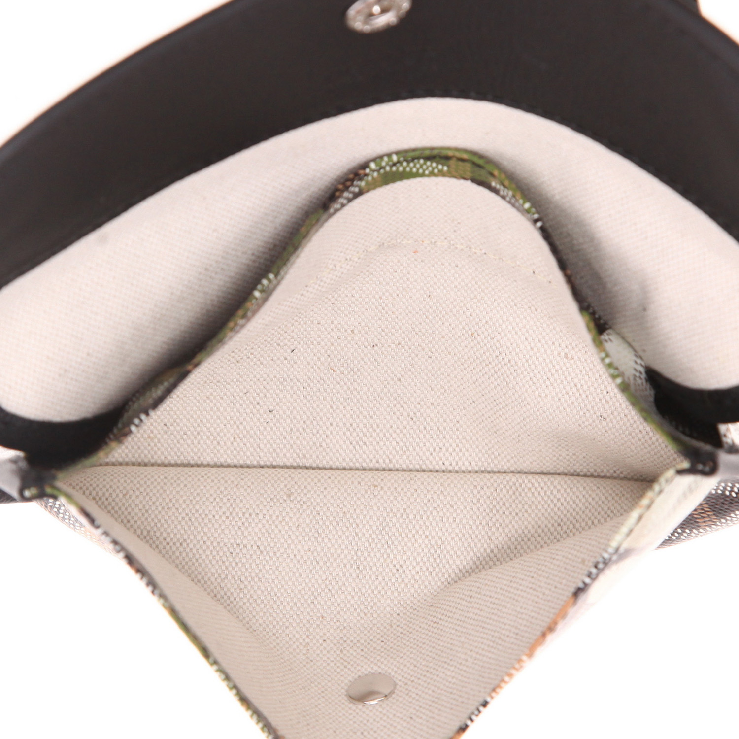 Bolso Cabás Goyard   en tela Goyardine negra y marrón y cuero negro - Detail D4