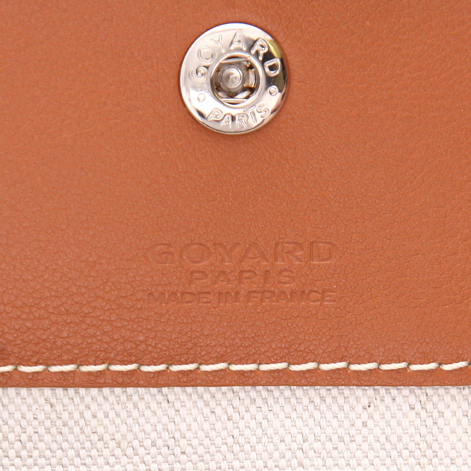 Goyard  Anjou shopping bag  in black Goyard canvas  and brown leather - Detail D2