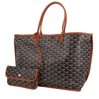 Shopping bag Goyard  Anjou in tela Goyardine nera e pelle marrone