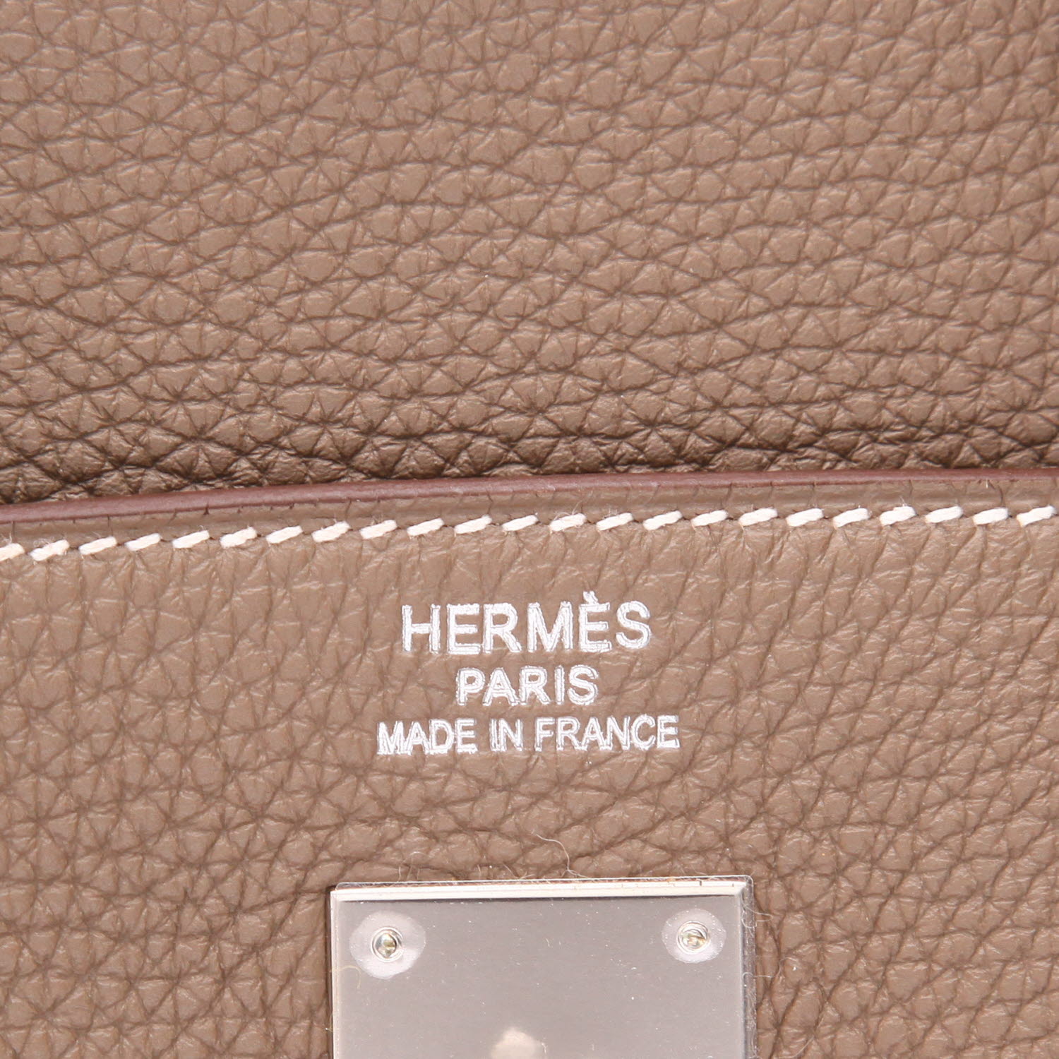 Borsa Hermès  Birkin 40 cm in pelle togo etoupe - Detail D2
