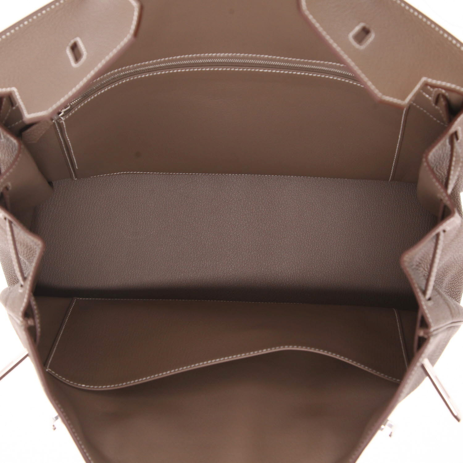 Bolso de mano Hermès  Birkin 40 cm en cuero togo marrón etoupe - Detail D3