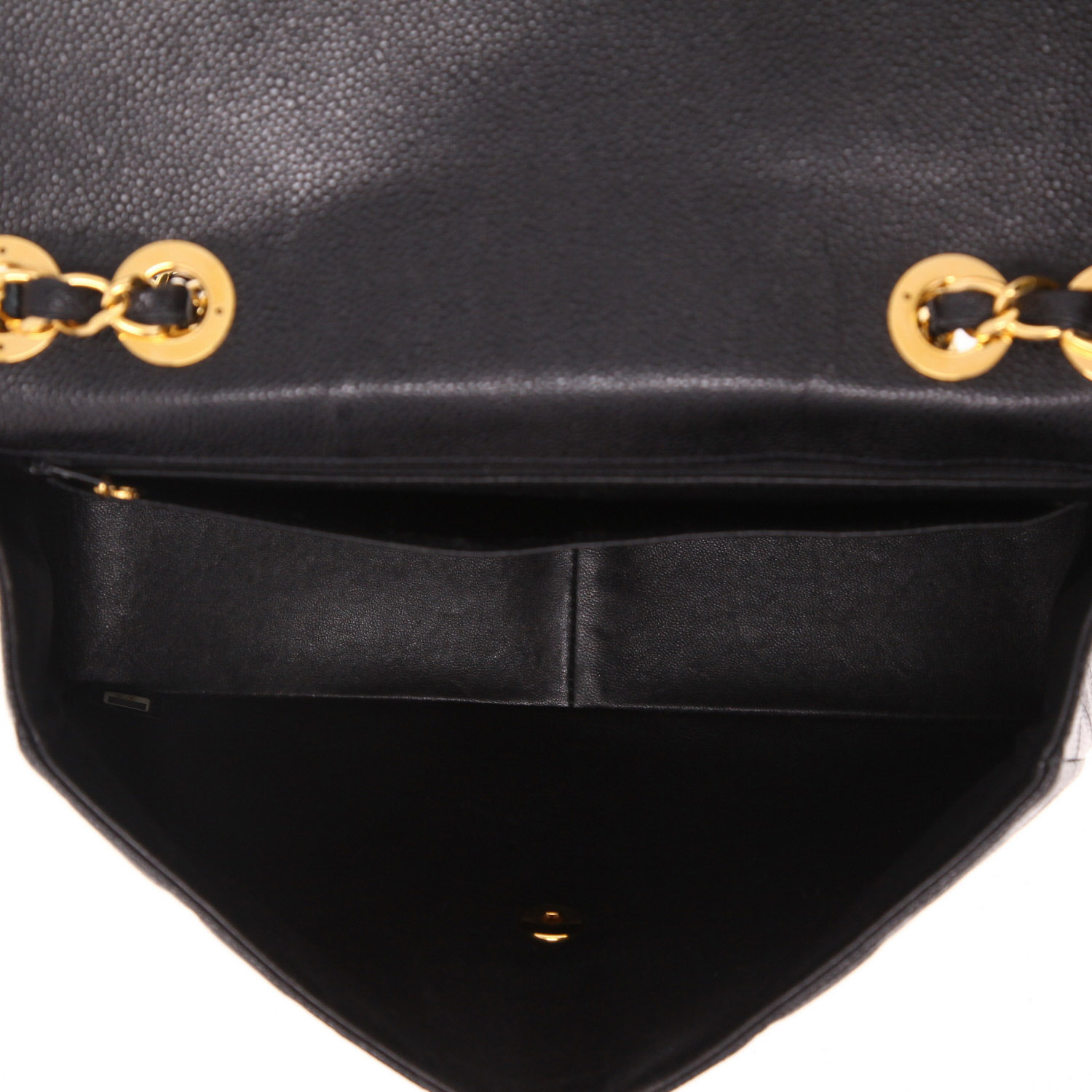 Borsa Chanel  Timeless Jumbo in pelle martellata e trapuntata nera - Detail D3