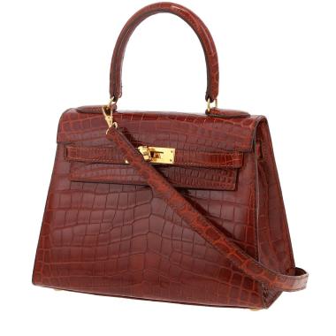 Bolso de mano Hermès  Kelly 20 cm en cocodrilo niloticus marrón