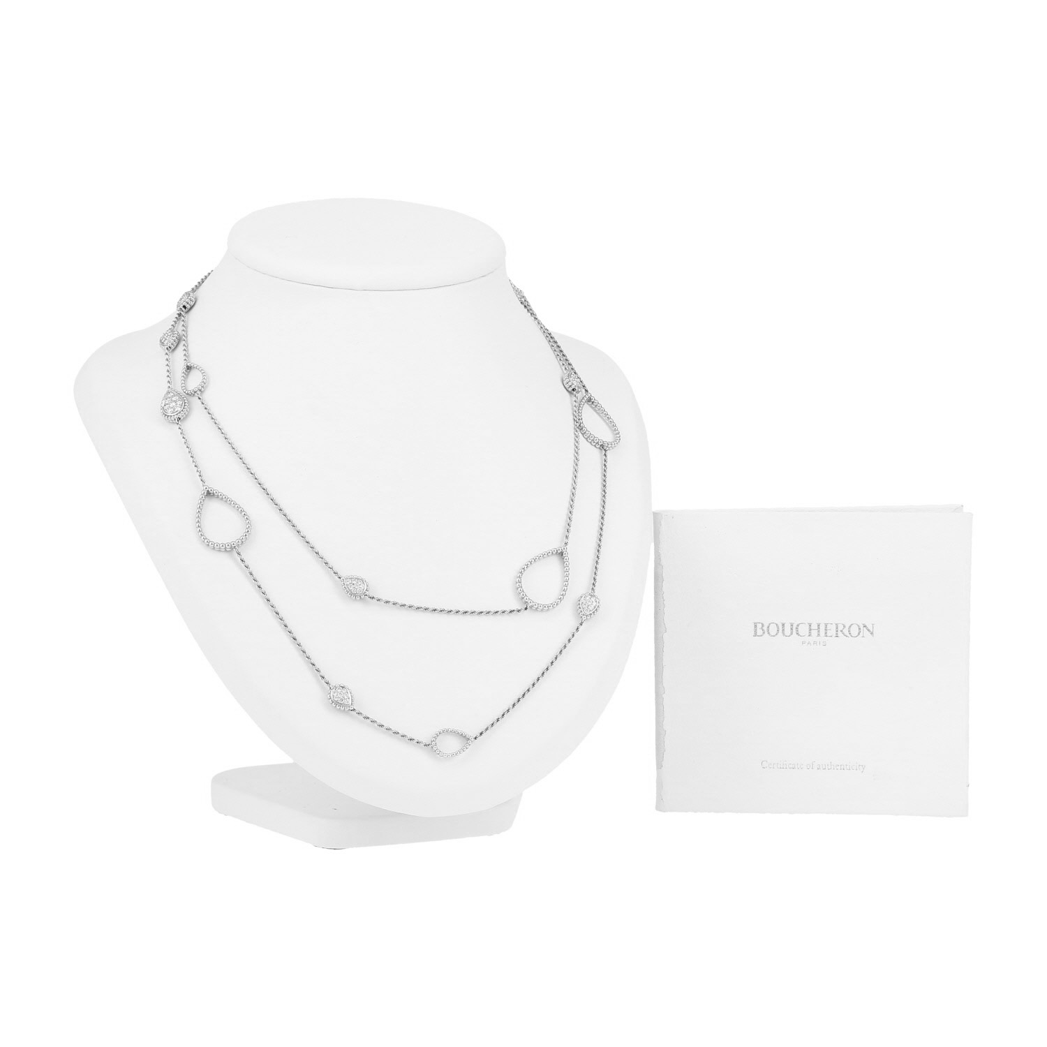 Sautoir Boucheron Serpent Bohème en or blanc et diamants - Detail D2