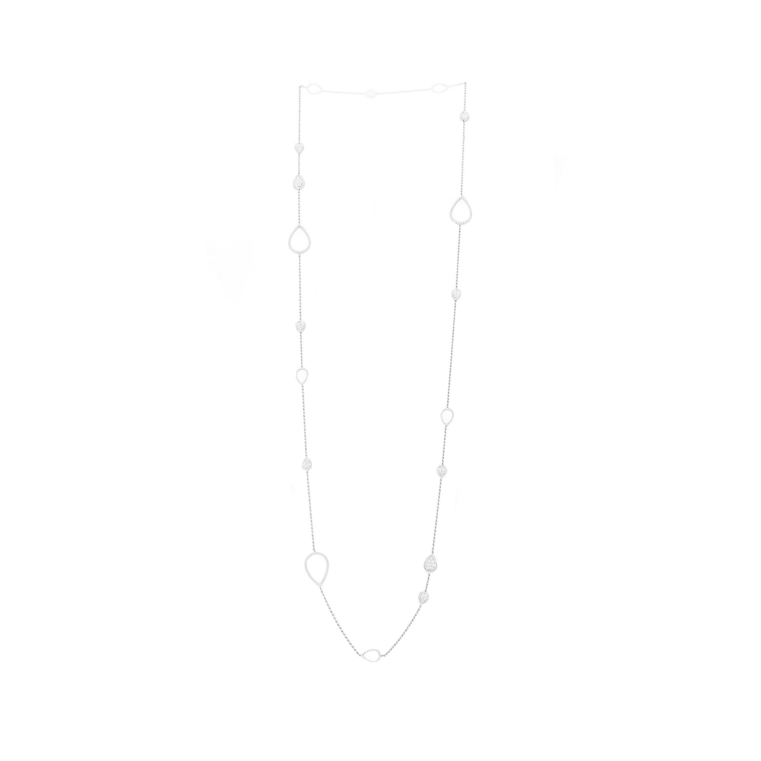 Collana lunga Boucheron Serpent Bohème in oro bianco e diamanti - Detail D3