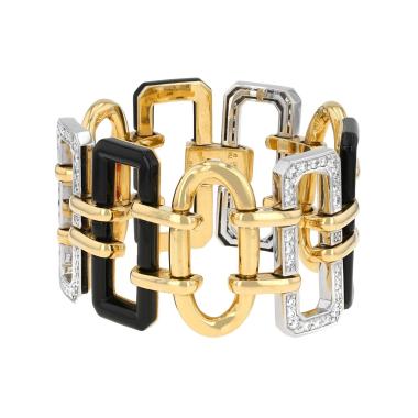 Bracciale Chanel Première in oro giallo, onice e diamanti