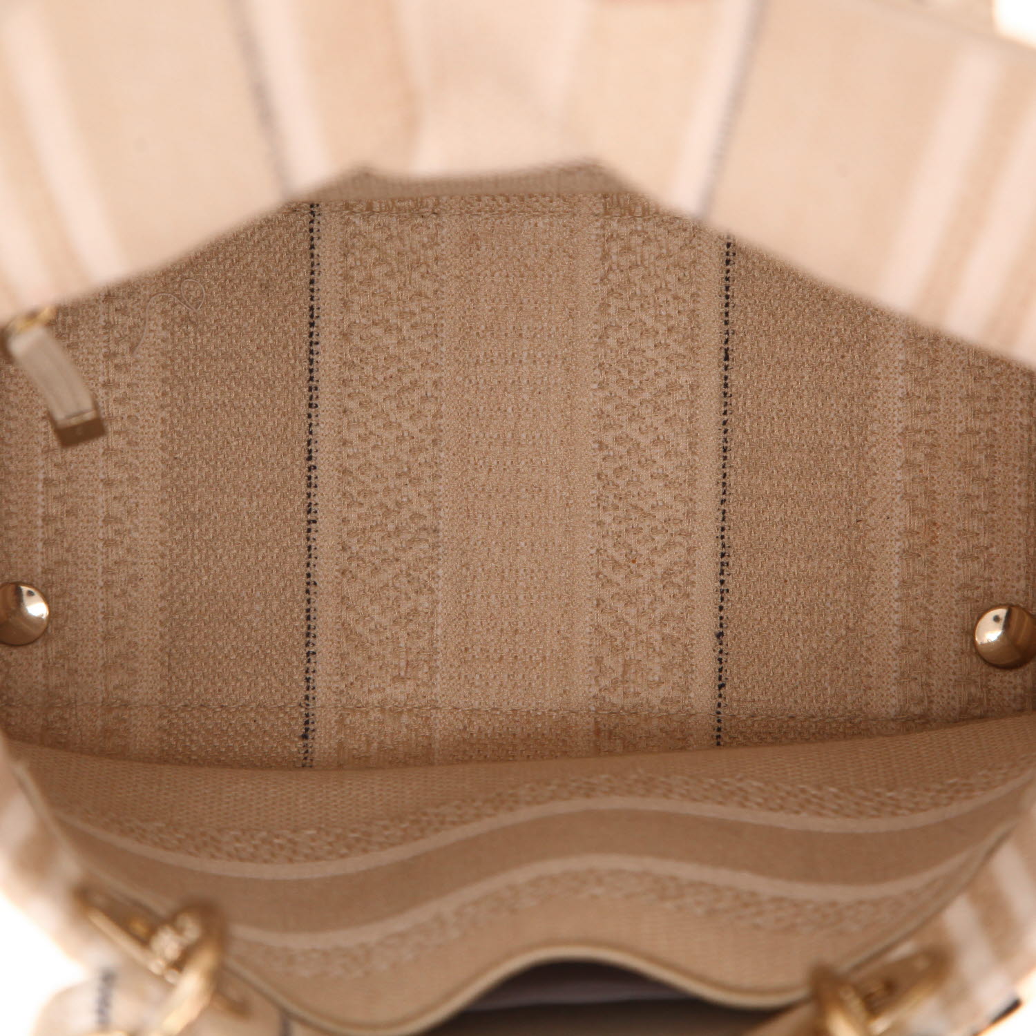 Bolso de mano Dior  Lady D-Lite en lona beige - Detail D3