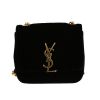 Sac bandoulière Saint Laurent  Jamie petit modèle  en velours noir - 360 thumbnail