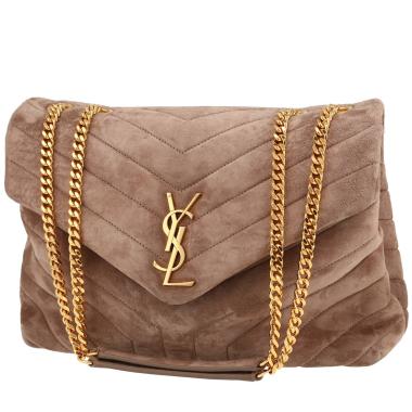 Saint Laurent  Loulou shoulder bag  in grey suede