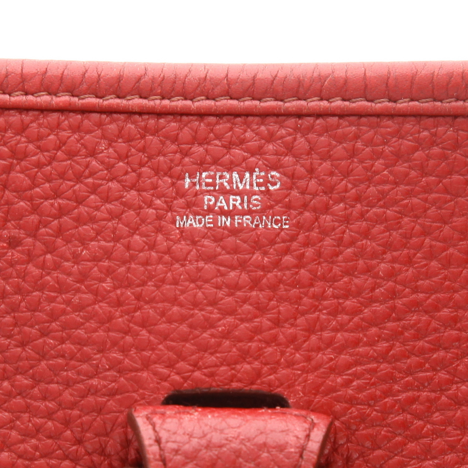 Borsa a tracolla Hermès  Evelyne III in pelle togo rosso H - Detail D2