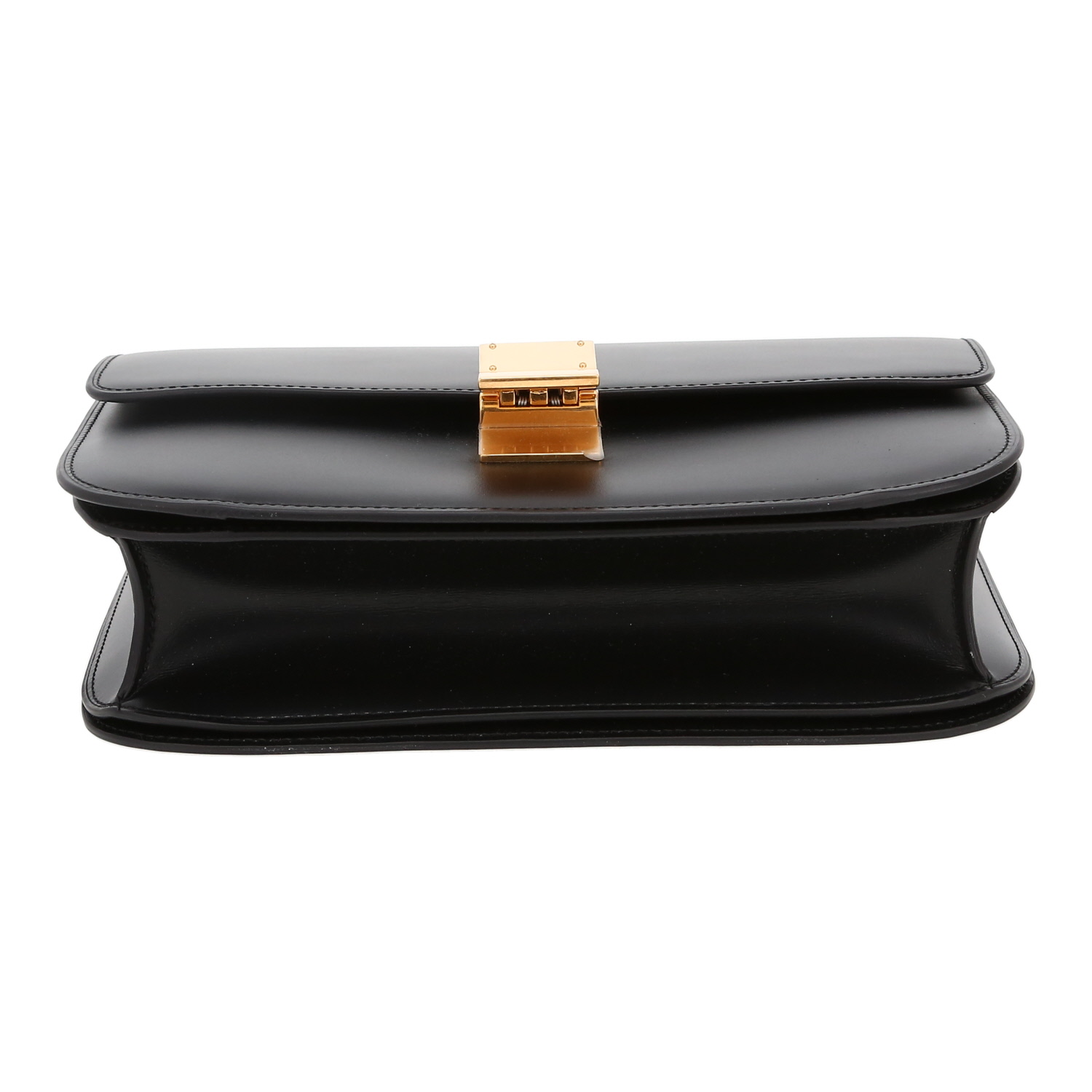 Bolso bandolera Celine  Classic Box Medium en cuero box negro - Detail D1