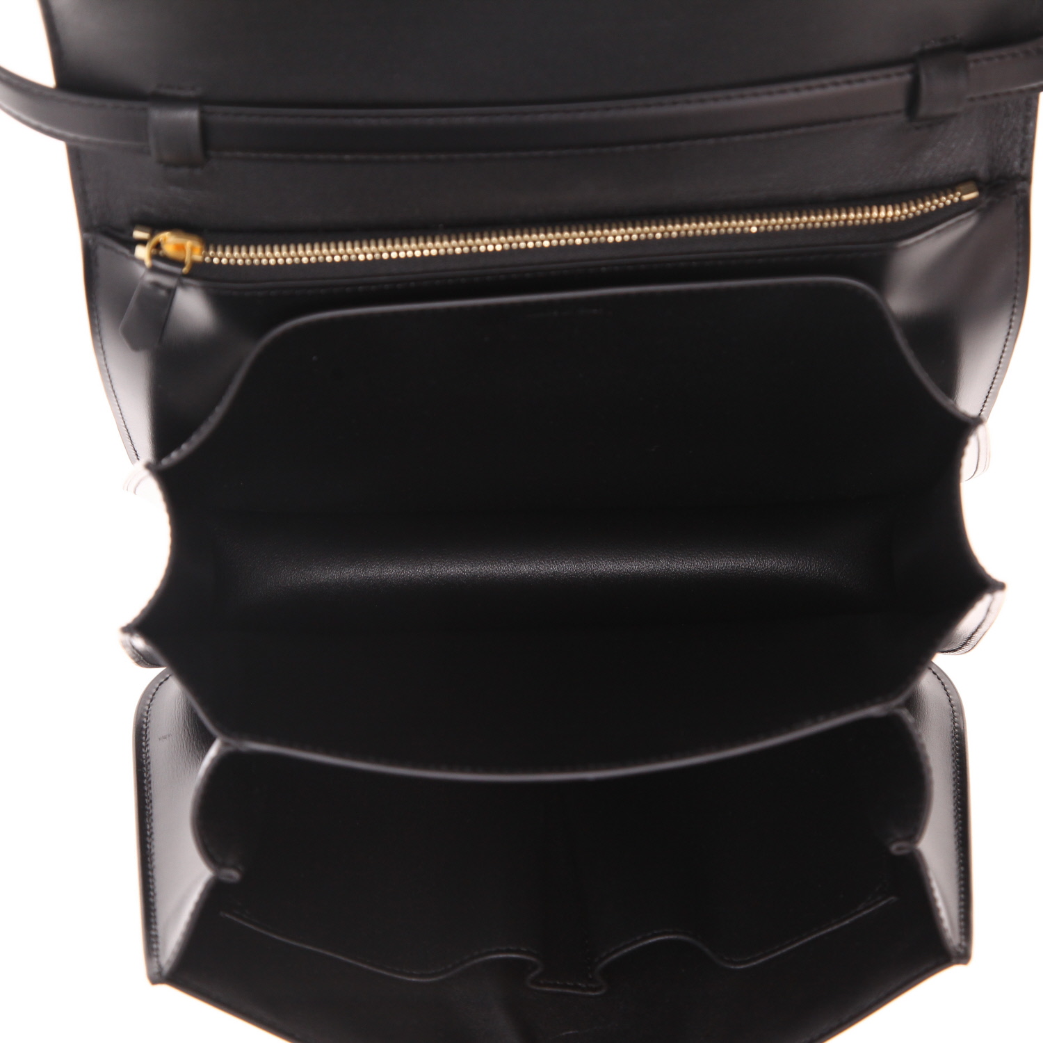 Sac bandoulière Celine  Classic Box Medium en cuir box noir - Detail D3