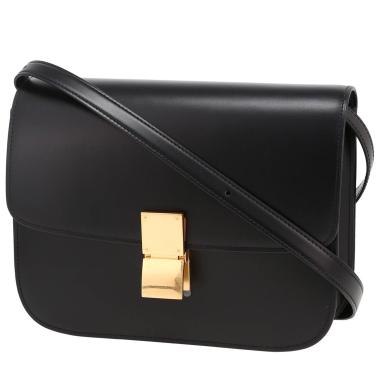 Borsa a tracolla Celine  Classic Box Medium in pelle box nera