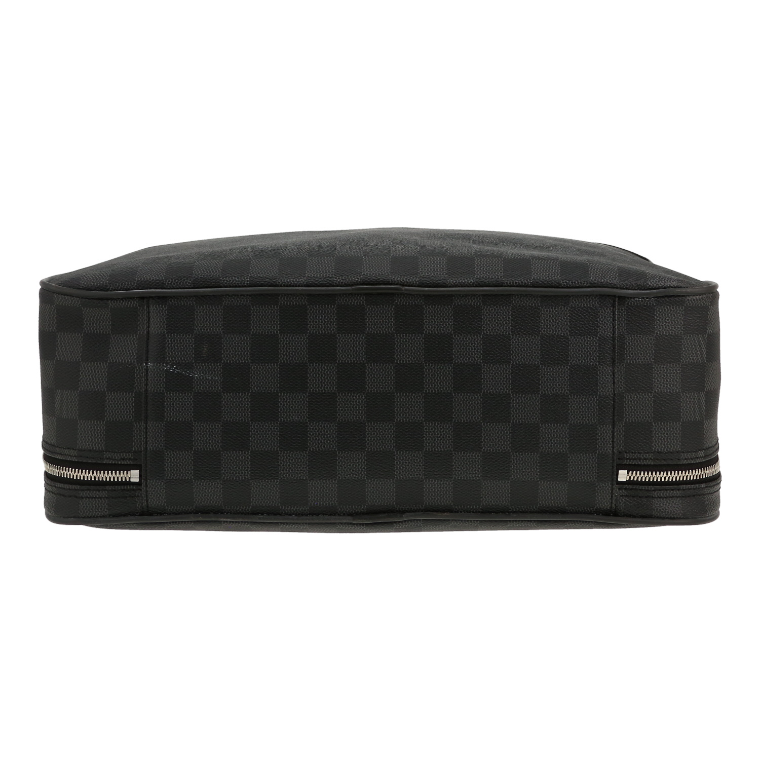 Porte-documents Louis Vuitton  Overnight en toile damier graphite et cuir noir - Detail D1