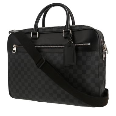 Porte-documents Louis Vuitton  Overnight en toile damier graphite et cuir noir