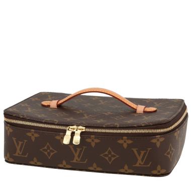 Portagioie Louis Vuitton “Nice” in tela Monogram marrone e pelle naturale