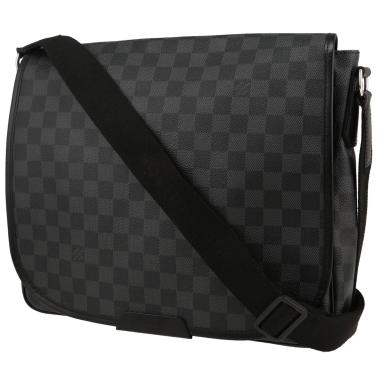 Borsa a tracolla Louis Vuitton “Daniel” in tela Damier Graphite e pelle grigia