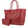 Goyard  Saint-Louis shopping bag  in red Goyard canvas  and red leather - 00pp thumbnail