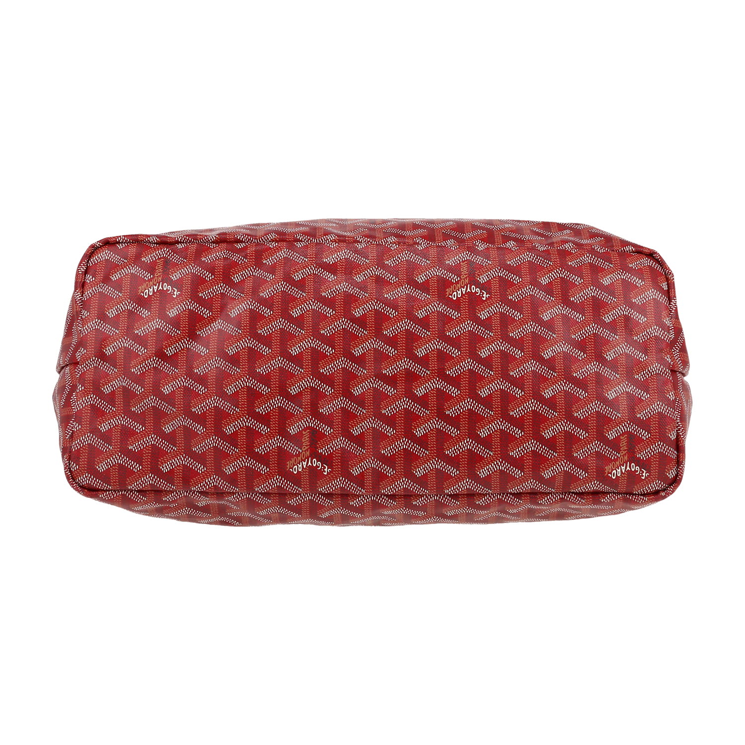 Bolso Cabás Goyard  Saint-Louis en tela Goyardine roja y cuero rojo - Detail D1