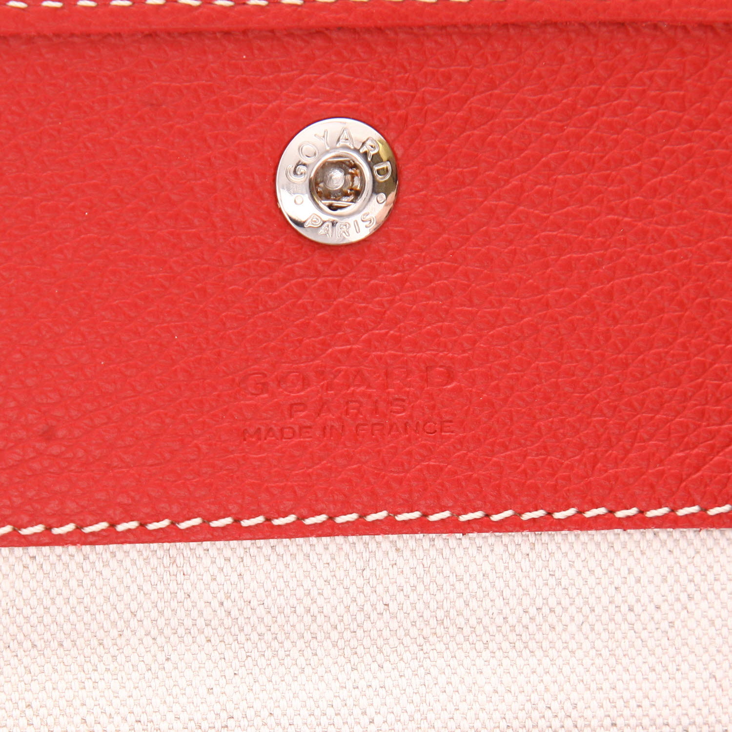 Bolso Cabás Goyard  Saint-Louis en tela Goyardine roja y cuero rojo - Detail D2