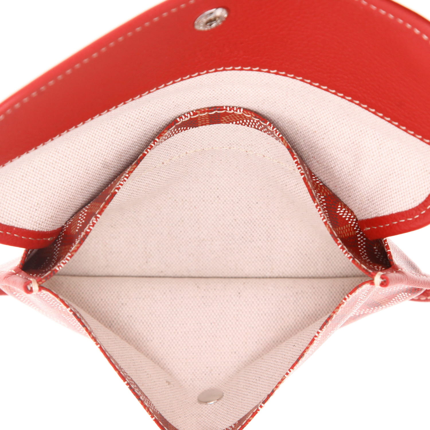 Goyard  Saint-Louis shopping bag  in red Goyard canvas  and red leather - Detail D4